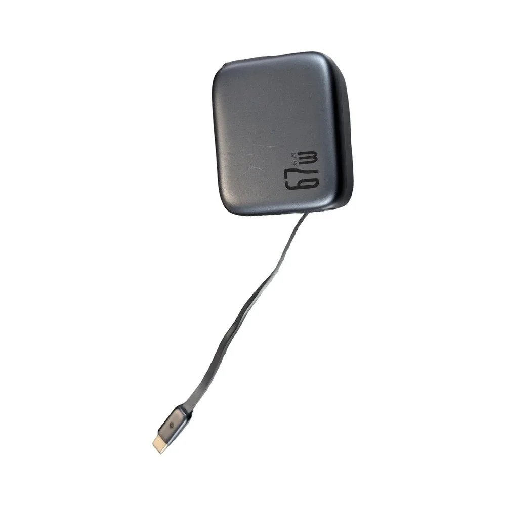 Pp7U Baseus Enercore w/ Single Retractable USB-C Cable Charger 67W Black Read ⬇️